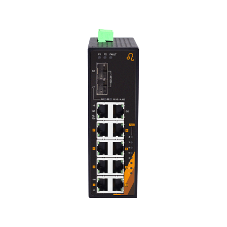 10-Port Industrial PoE+ Ethernet Switch | 8 ETH + 2 RJ45 and 2 SFP