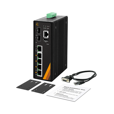 7-Port Industrial Gigabit PoE+ Managed Ethernet Switch | 5 ETH + 2 SFP