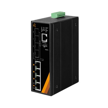 8-Port Industrial Gigabit PoE+ Managed Ethernet Switch | 4ETH + 4SFP