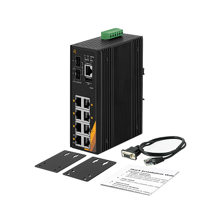 10-Port Gigabit Managed Ethernet Switch | 8 ETH + 2 SFP